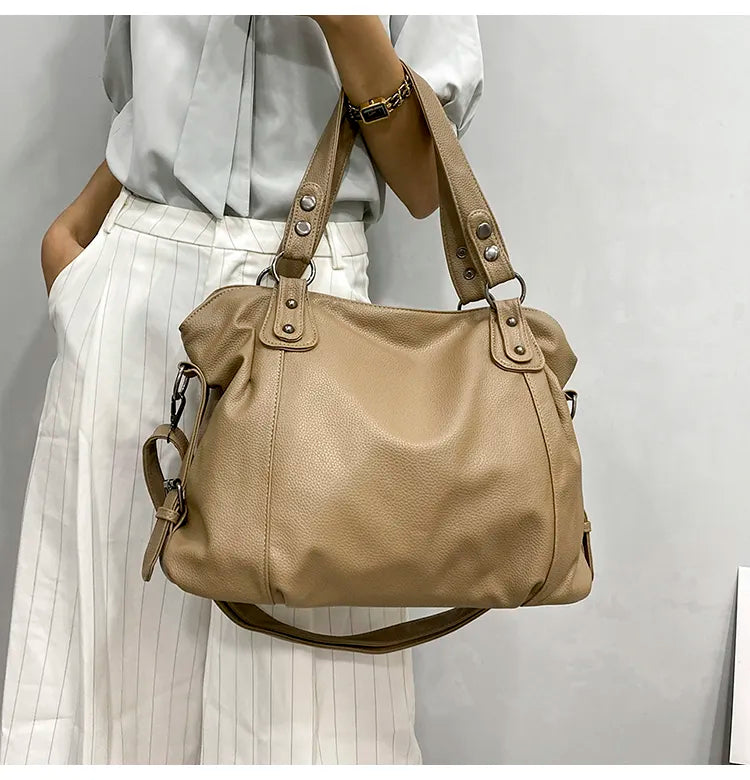 Camille Grote Cabas para Damas | Bolsa Espaciosa, Estilo Cuero Elegante