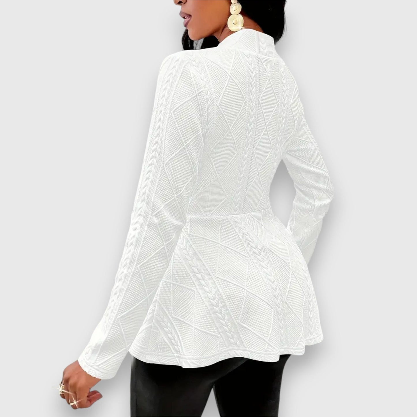Mariel Blazer Voor Dames | Slim Fit, Met Ruches Zoom