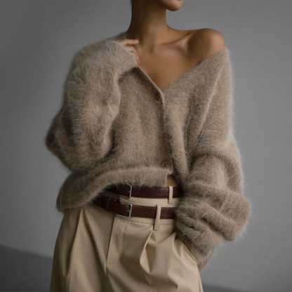 Giulia Luxe Cardigan Voor Dames | Zachte Cashmere-Look, Neutrale Kleuren