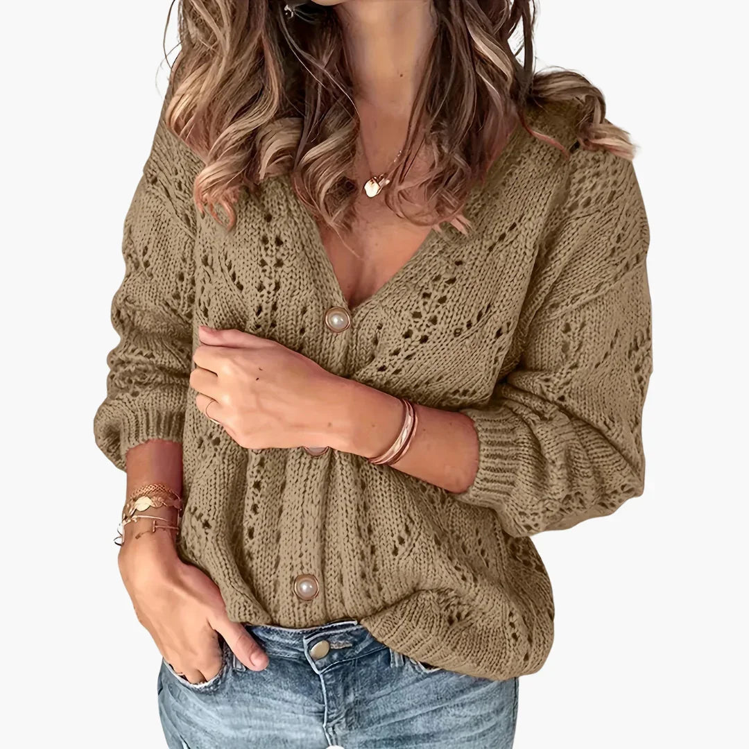 Saskia Gebreide Cardigan Voor Dames | Knopen Voorop, Kleurrijke Keuze