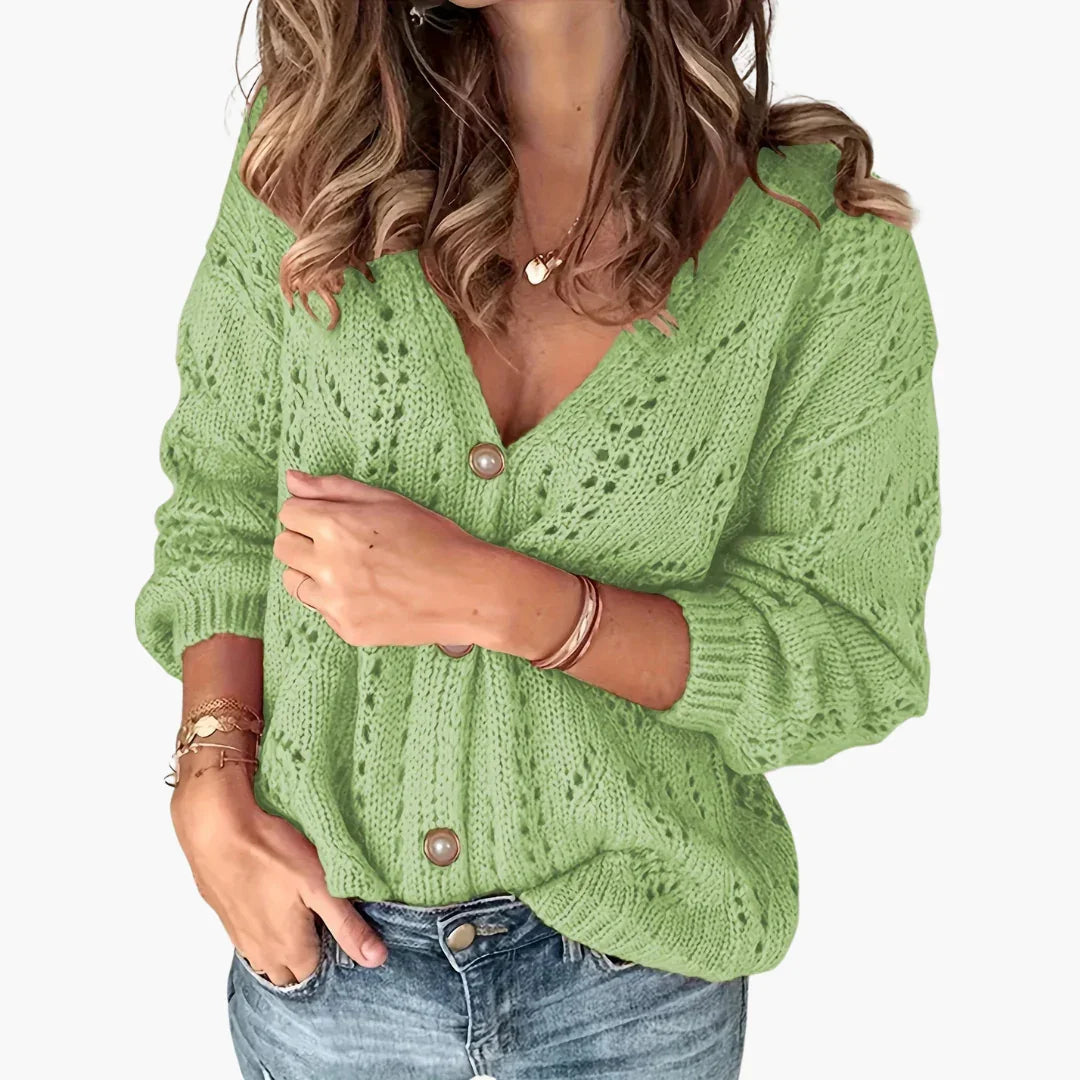 Saskia Gebreide Cardigan Voor Dames | Knopen Voorop, Kleurrijke Keuze