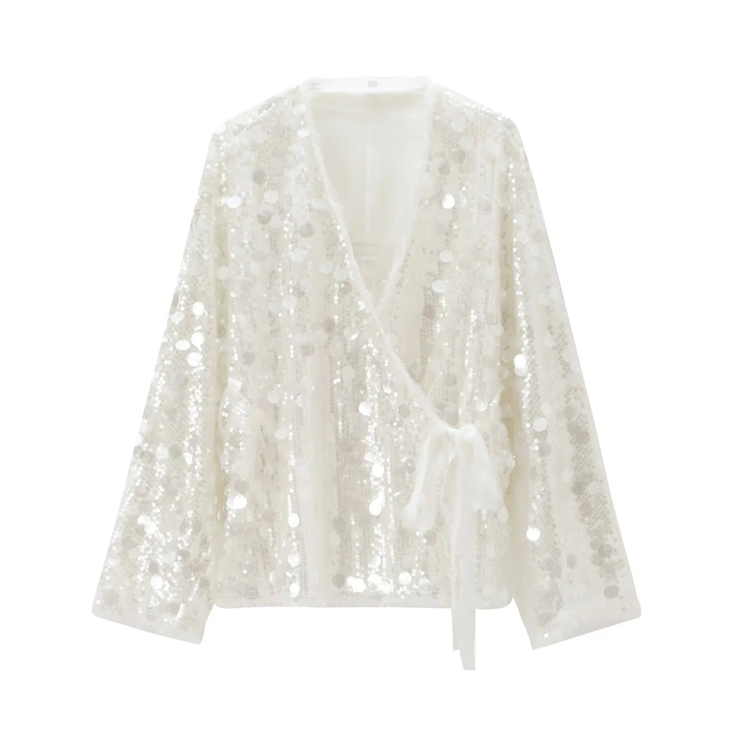 Rivka Glitter Blouse Voor Dames | Pailletten Pracht, Diepe Halslijn