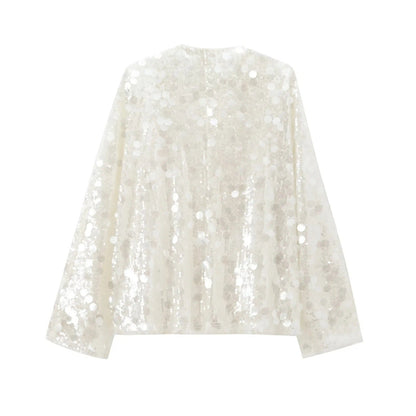 Rivka Glitter Blouse Voor Dames | Pailletten Pracht, Diepe Halslijn