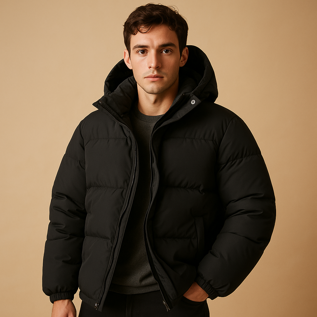 Matthias Pufferjas met Capuchon Voor Heren | Warm, Lichtgewicht & Winterproof