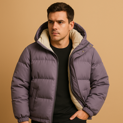 Matthias Pufferjas met Capuchon Voor Heren | Warm, Lichtgewicht & Winterproof