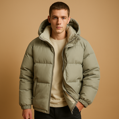 Matthias Pufferjas met Capuchon Voor Heren | Warm, Lichtgewicht & Winterproof