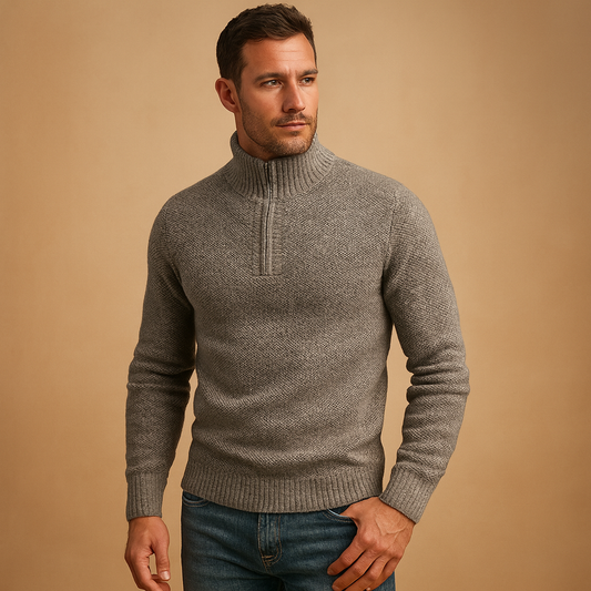 Maverick Milan Sweater voor Heren | Ribkatoen Opstaande Kraag