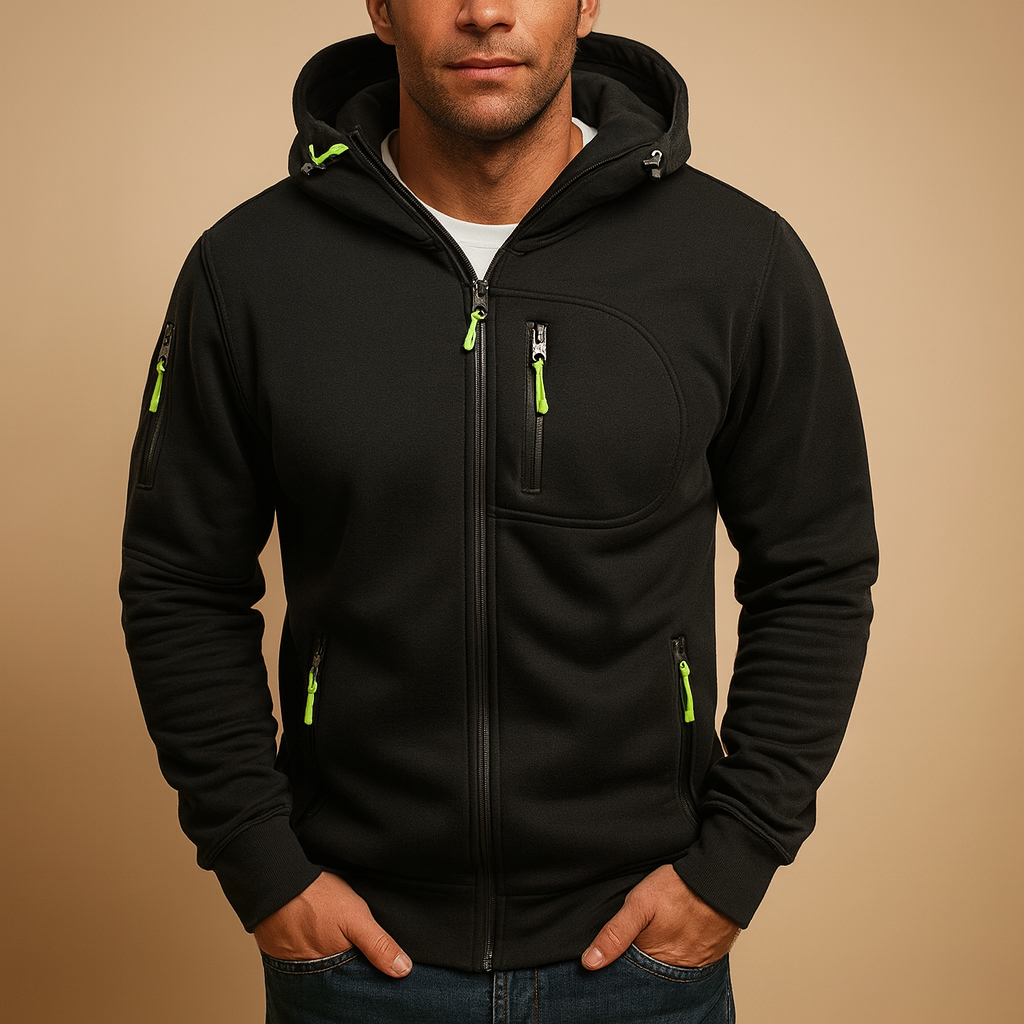 Brennan Bram Hoodie met Rits voor Heren | Verstelbare Capuchon & Zachte Stof