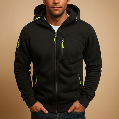 Brennan Bram Hoodie met Rits voor Heren | Verstelbare Capuchon & Zachte Stof