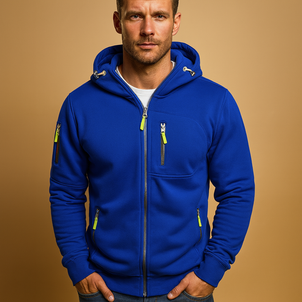 Brennan Bram Hoodie met Rits voor Heren | Verstelbare Capuchon & Zachte Stof