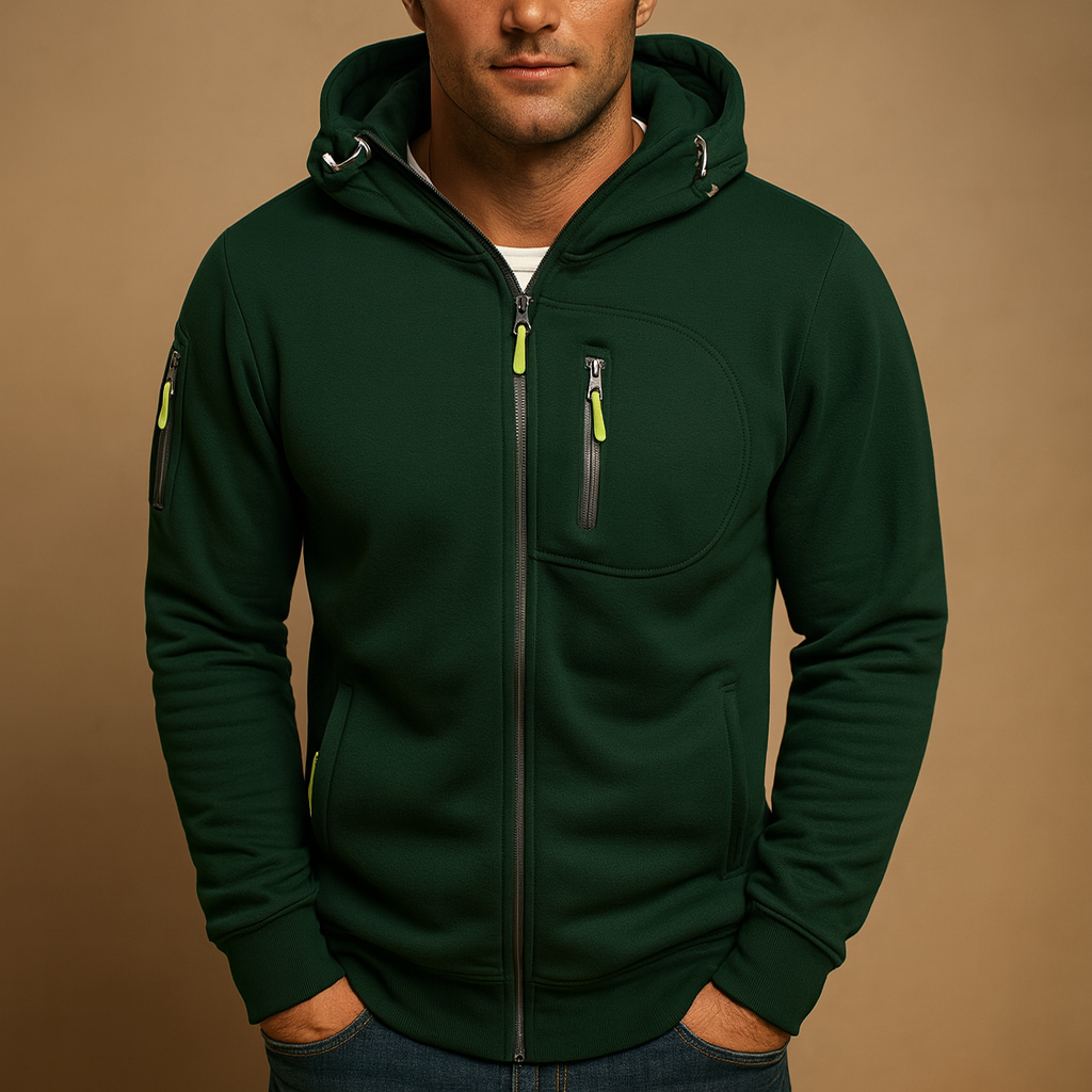 Brennan Bram Hoodie met Rits voor Heren | Verstelbare Capuchon & Zachte Stof