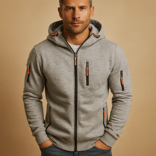 Brennan Bram Hoodie met Rits voor Heren | Verstelbare Capuchon & Zachte Stof