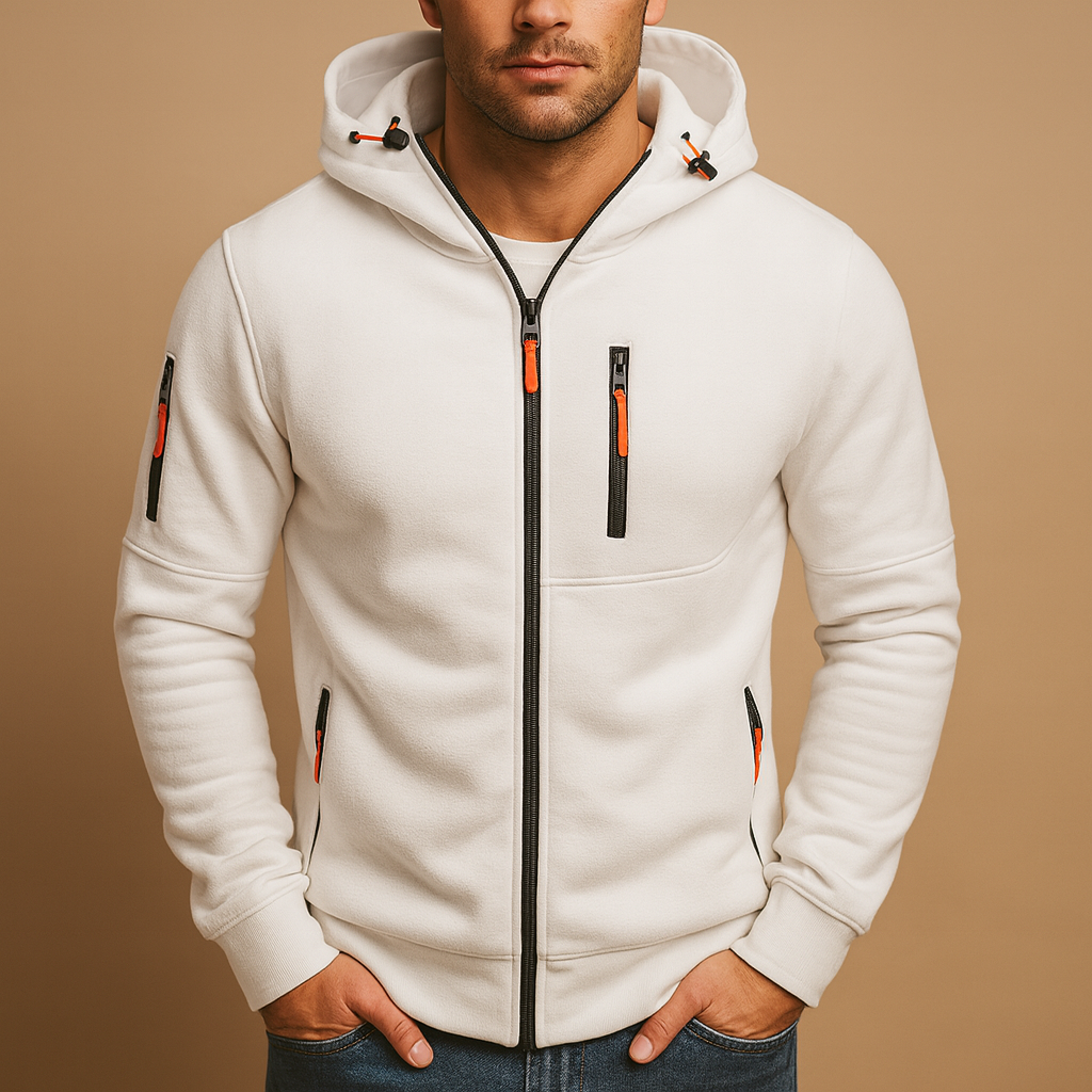 Brennan Bram Hoodie met Rits voor Heren | Verstelbare Capuchon & Zachte Stof