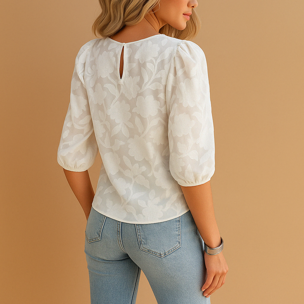 Elise Bloementop voor Dames | Elegante Bloemenprint