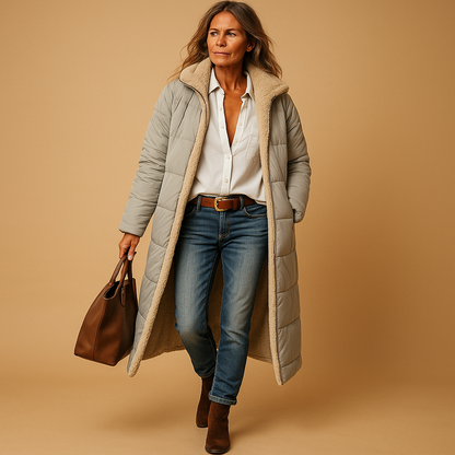 Ylva Lange Winterjas voor Dames | Warme Elegante Jas