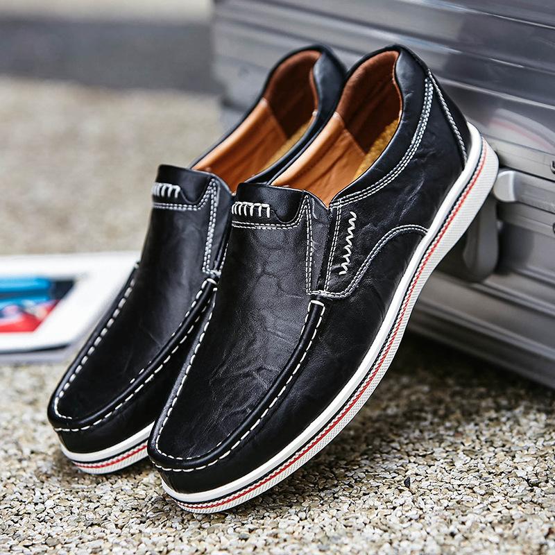 Modernos mocasines de cuero para hombre hechos a mano – comodidad clásica, estilo sin cordones