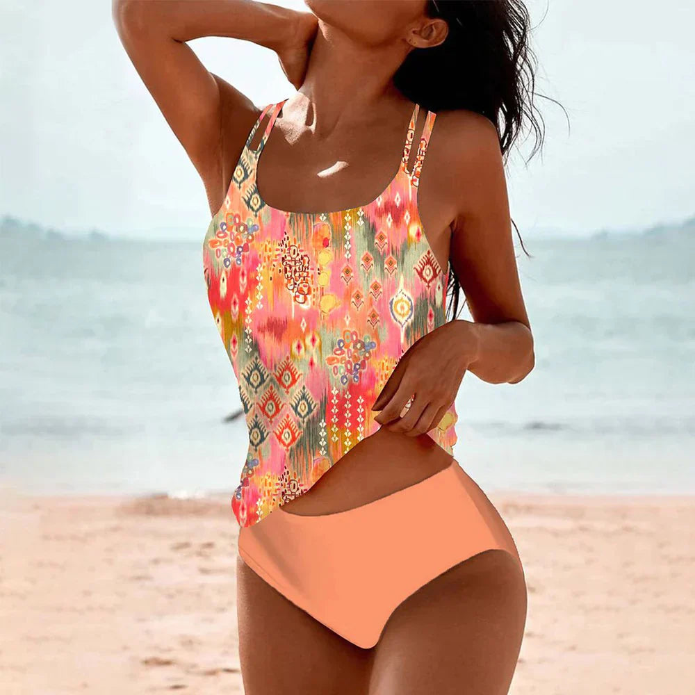 Sunnywave Damas Elegante Traje de Baño Arrugado – Mezcla de Nylon y Spandex Negro