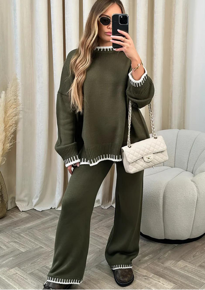 Lévoira Conjunto de Dos Piezas para Dama | Tela de Lujo Suave, Perfecto para la Temporada Fría