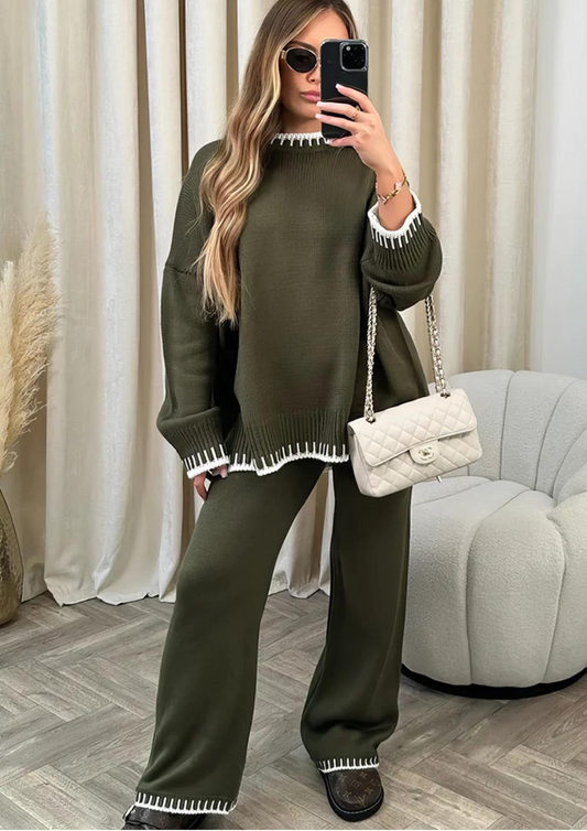Lévoira Conjunto de Dos Piezas para Dama | Tela de Lujo Suave, Perfecto para la Temporada Fría