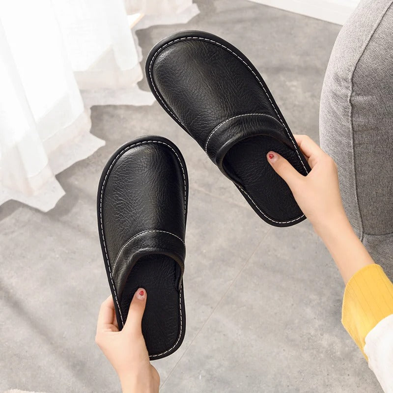 Husein | Elegante leren pantoffels voor dames en heren
