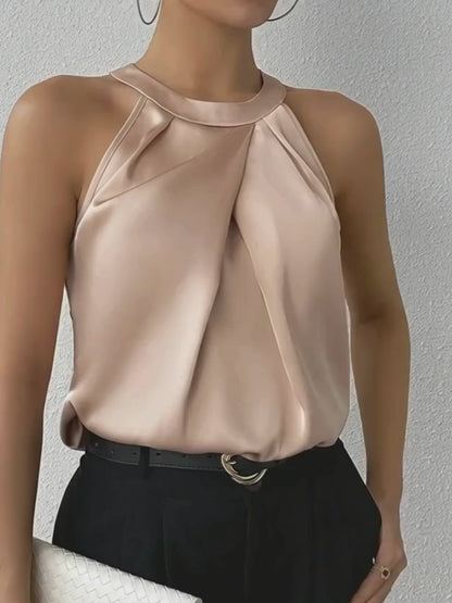 Elira Satijnen Blouse Voor Dames | Open-Schouder Elegant, Veelzijdige Stijl